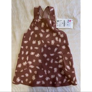Zara leopard overall knitted dress